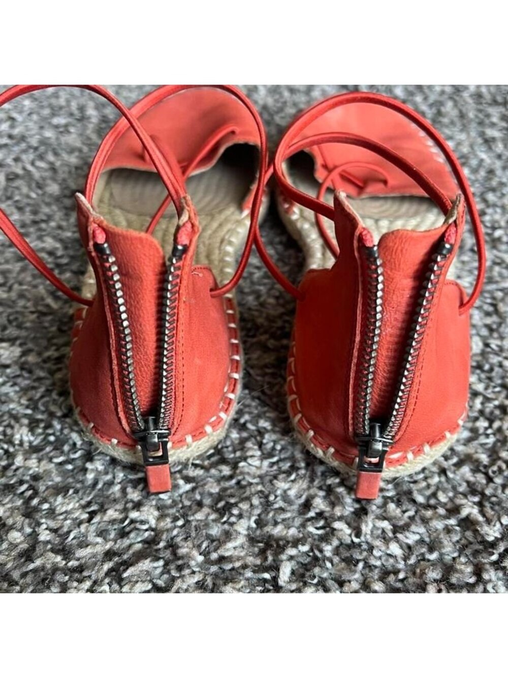Eileen Fisher Orange/Pink Espadrilles Size 6.5 Summer Vacation Beach Holiday - Picture 4 of 7